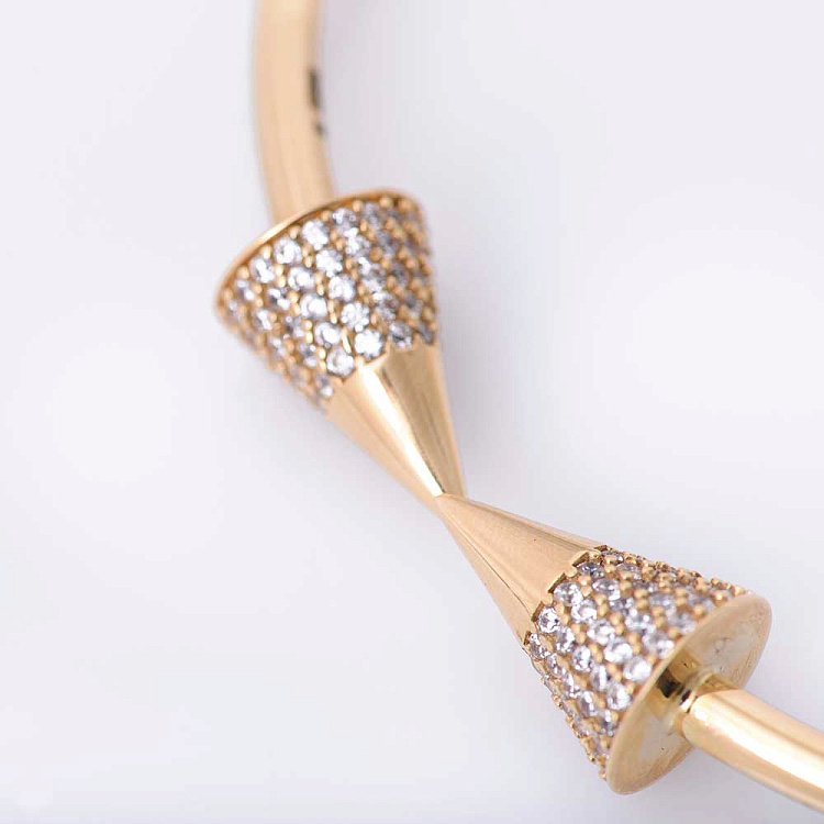 Золотий браслет "Конуси з фіанітами" б02129 від ювелірного магазину Онікс - 2