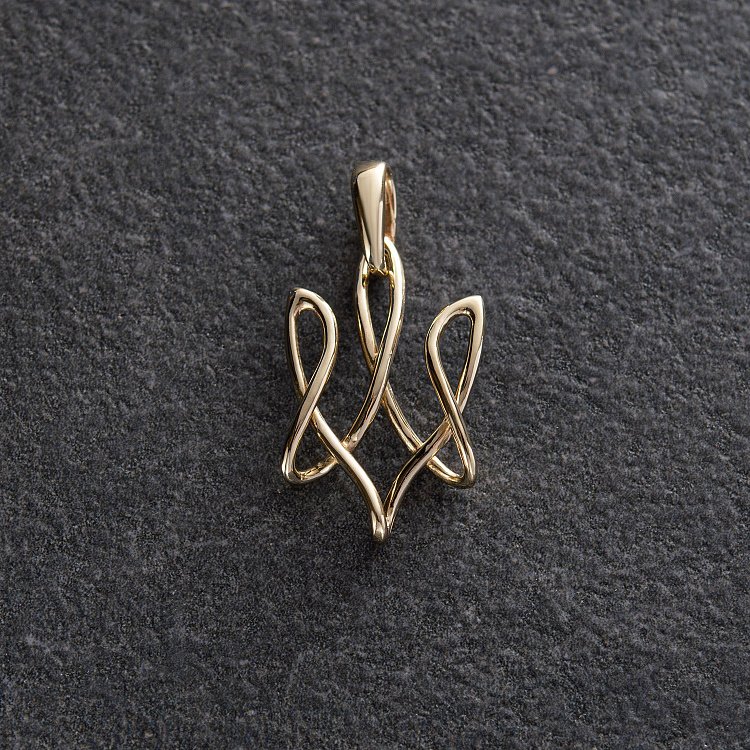 Золотий кулон "Герб України - Тризуб" п03686 від ювелірного магазину Онікс - 2