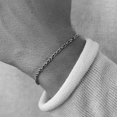 Чоловічий срібний браслет "Нескінченність" 141651 №2