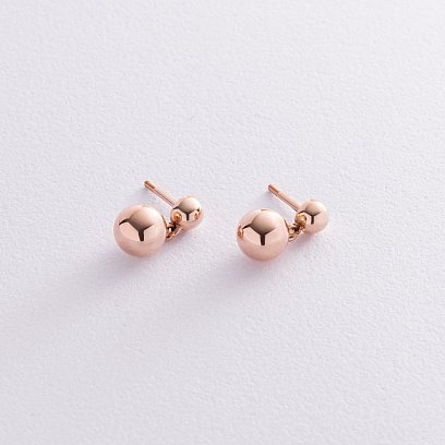 Сережки - пусети "Margo" з кульками (червоне золото) с08239