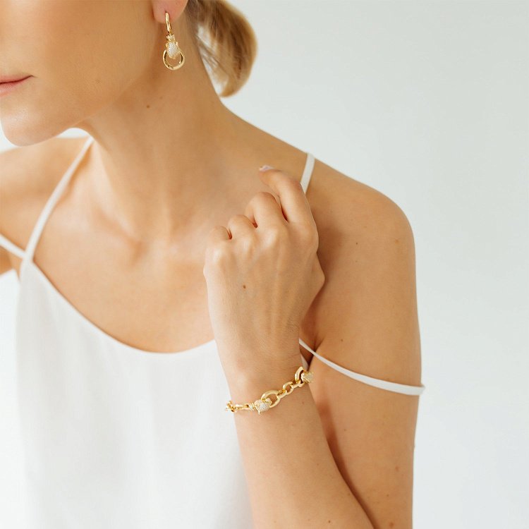 Серьги "Пантера" в желтом золоте (фианиты) с04988 от ювелирного магазина Оникс - 11