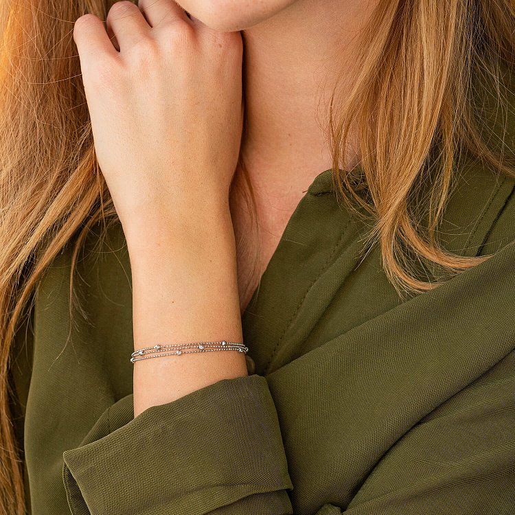 Браслет "Шарики" в белом золоте б05131 от ювелирного магазина Оникс - 3