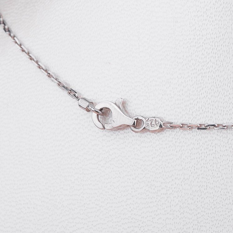 Кольє "Конюшина" з оніксом (родій) 15126 від ювелірного магазину Онікс - 2