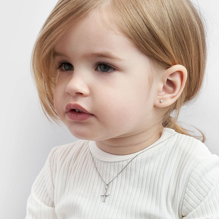 Хрестик у білому золоті з діамантом 116841121 від ювелірного магазину Онікс - 3