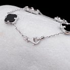 Браслет "Конюшина" з оніксом (родій) 14819 от ювелирного магазина Оникс - 2