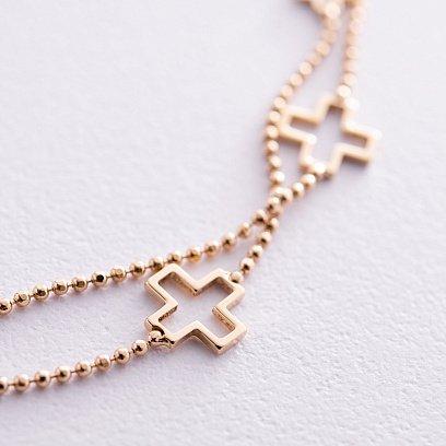 Браслет "Крестики" в желтом золоте б04499 №3