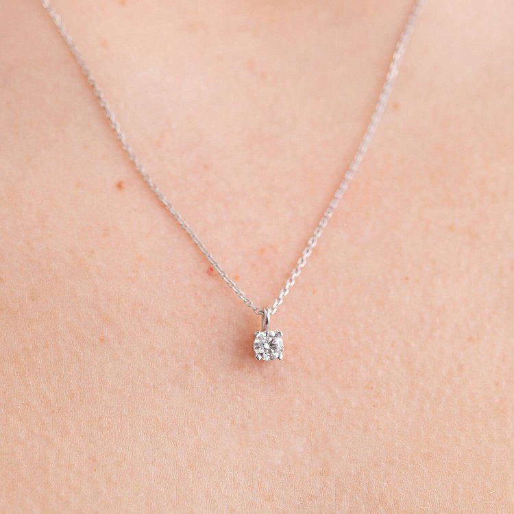 Кольє у білому золоті з діамантом 719261121 від ювелірного магазину Онікс - 4