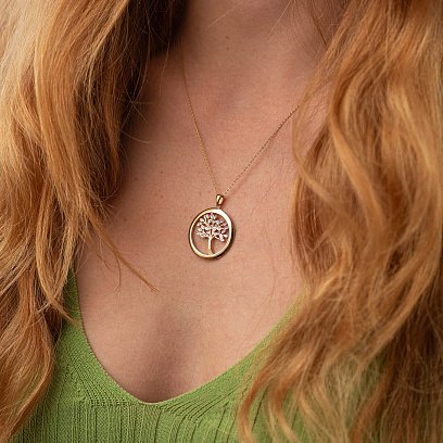 Підвіска "Дерево життя" у жовтому золоті п03973 №4