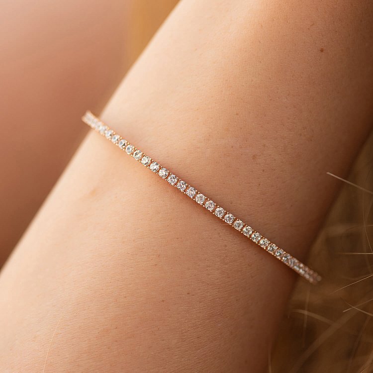 Золотой браслет "Clarice" с дорожкой камней б05492 от ювелирного магазина Оникс - 8