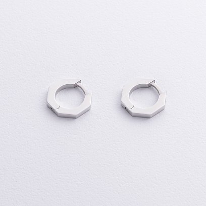 Сережки - кільця "Геометрія" у сріблі 123407 №3