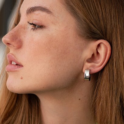 Сережки "Loren" у білому золоті с09028 №2