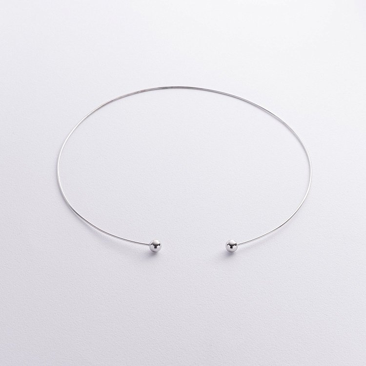 Кольє - чокер "Miley" (біле золото) з кульками кол02551 від ювелірного магазину Онікс