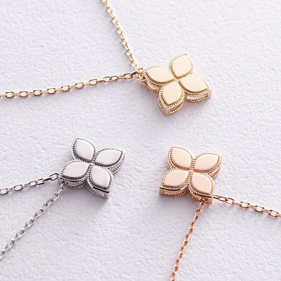 Колье "Клевер" в красном золоте кол02436 №6