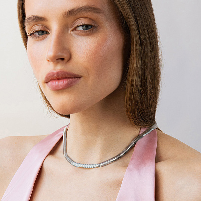 Серебряная цепочка (снейк) 4мм 15230-4 №4