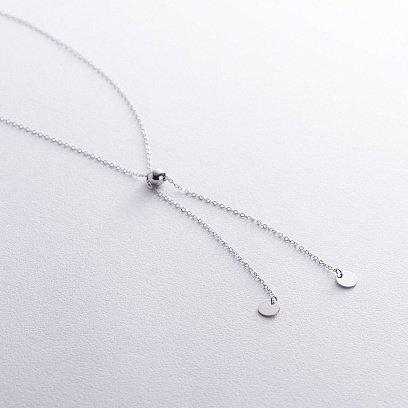 Серебряное колье - галстук с монетками 181280