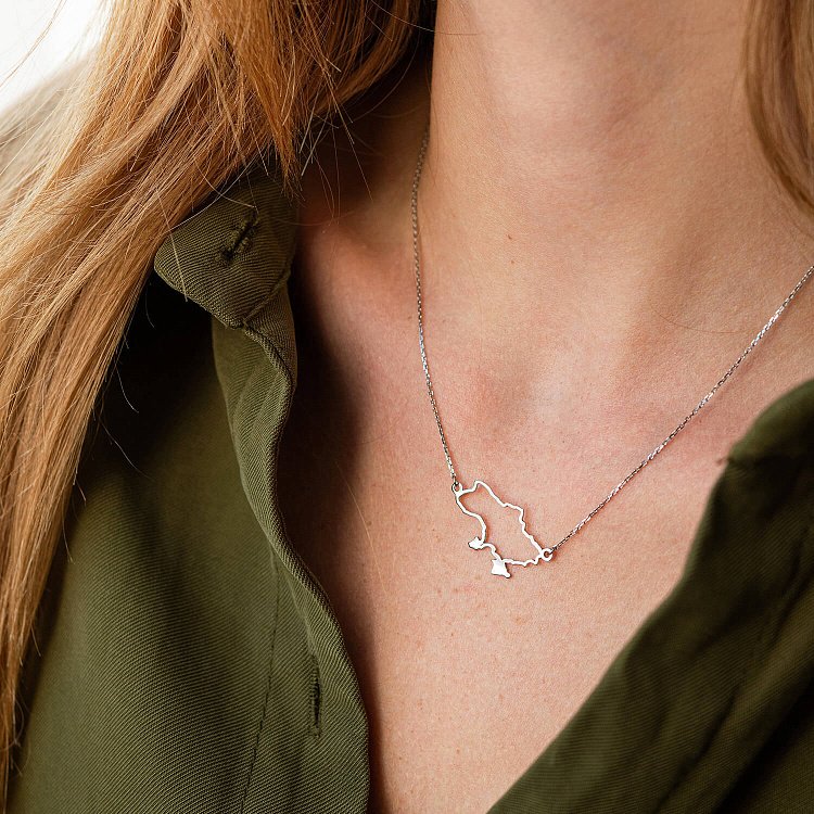 Колье "Карта Украины" в белом золоте 4034б от ювелирного магазина Оникс - 6