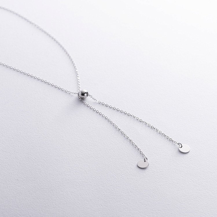 Серебряное колье - галстук с монетками 181280 от ювелирного магазина Оникс