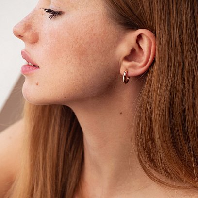 Сережки "Stella" у червоному золоті с08877 №4