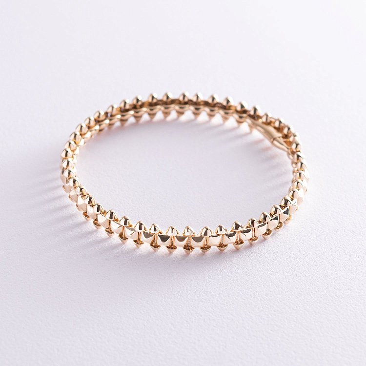 Жесткий браслет "Тереза" в желтом золоте б04406 от ювелирного магазина Оникс