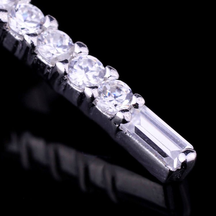 Хрестик (фіаніти, родій) 131996 від ювелірного магазину Онікс - 4