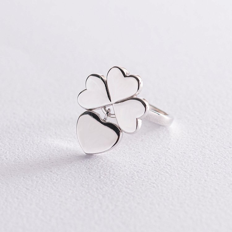 Серебряное кольцо "Клевер" 112592 от ювелирного магазина Оникс