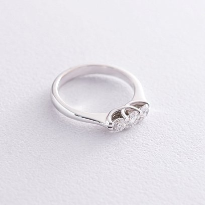 Кольцо в белом золоте с бриллиантами 501715 №3