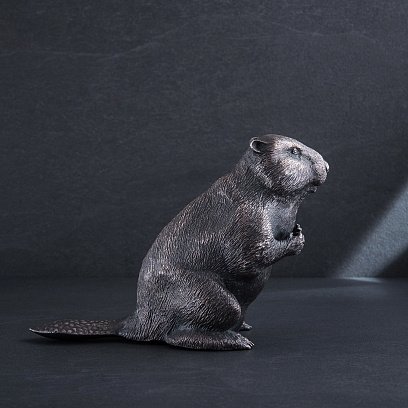 Серебряная фигура ручной работы "Бобер" сер00031 №3