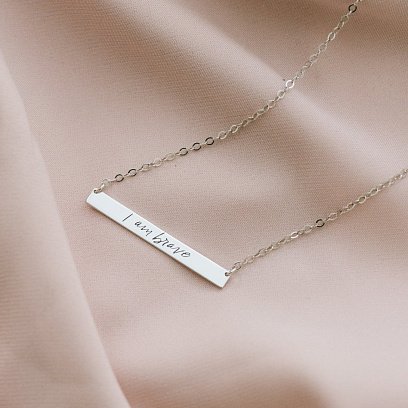 Серебряное колье с гравировкой "Смелость" 18978см №3