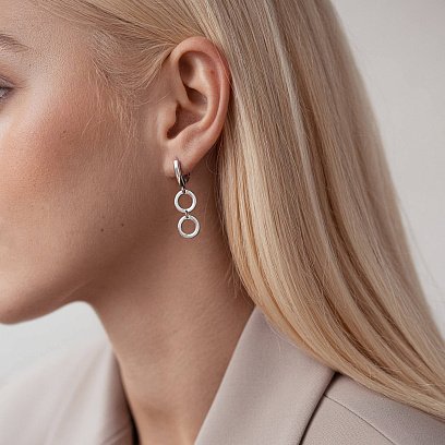 Асиметричні срібні сережки 4983 №4