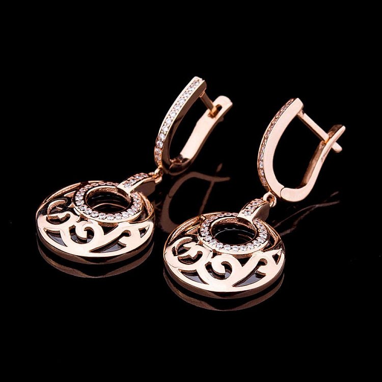 Ексклюзивні золоті сережки с03936 від ювелірного магазину Онікс - 4