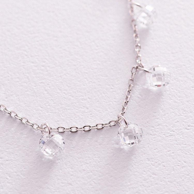 Срібне кольє з фіанітами 18519 від ювелірного магазину Онікс - 2