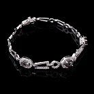 Родированный браслет (синтетическая шпинель, фианиты) б02 от ювелирного магазина Оникс