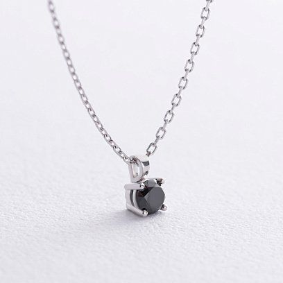 Кольє у білому золоті з чорним діамантом 736121122