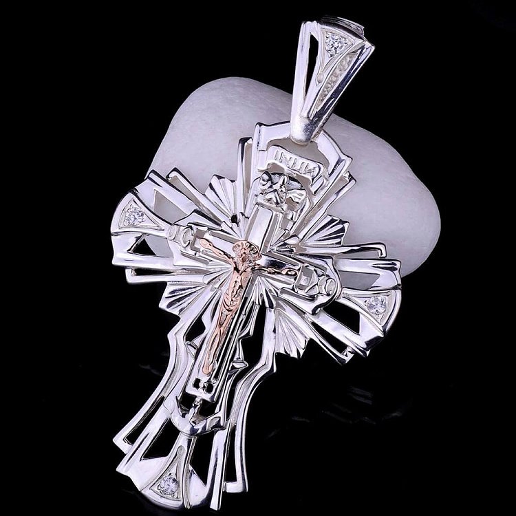 Православный крестик - вставка золото 131442 от ювелирного магазина Оникс