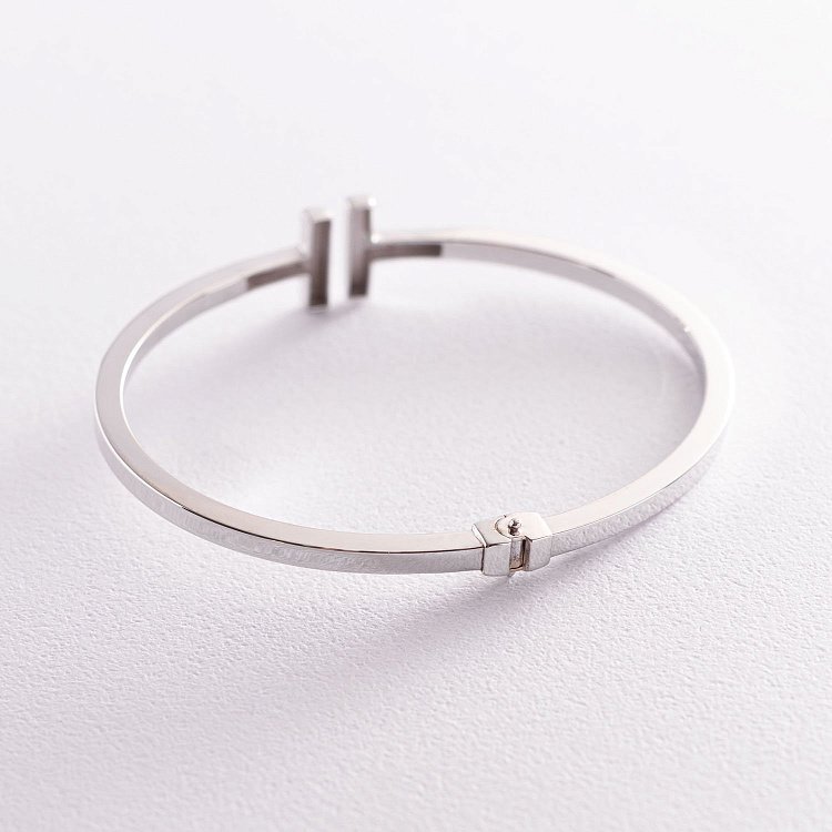 Жесткий браслет из белого золота б02955 от ювелирного магазина Оникс - 4