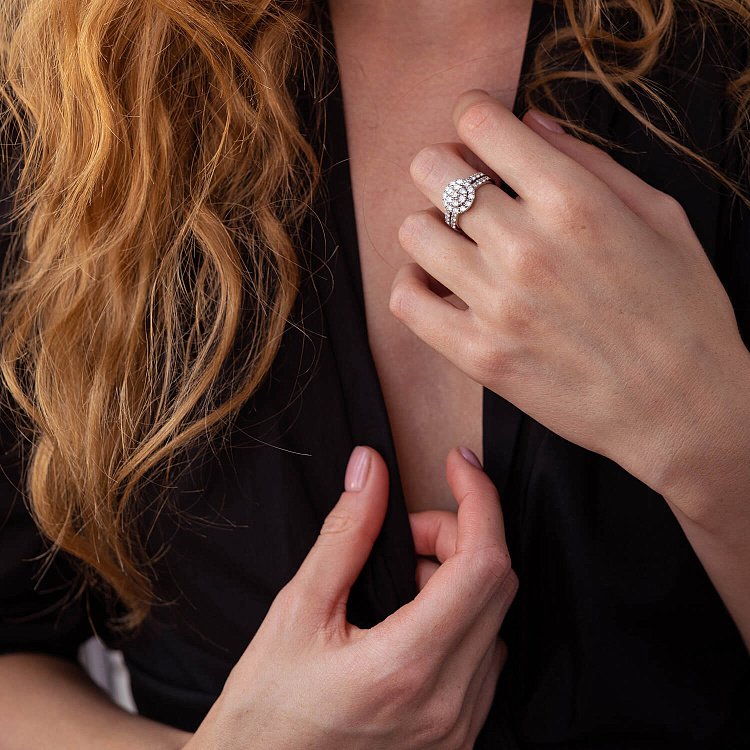 Каблучка в білому золоті з діамантами ккит513 - 5 Каблучка в білому золоті з діамантами ккит513 від ювелірного магазину Онікс - 5