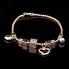 Ексклюзивний золотий браслет з серцями і кулею б02220 от ювелирного магазина Оникс - 1