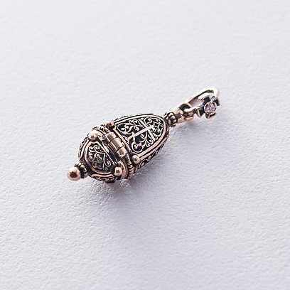 Золотой мощевик "Богородица" с фианитом п02533 №2