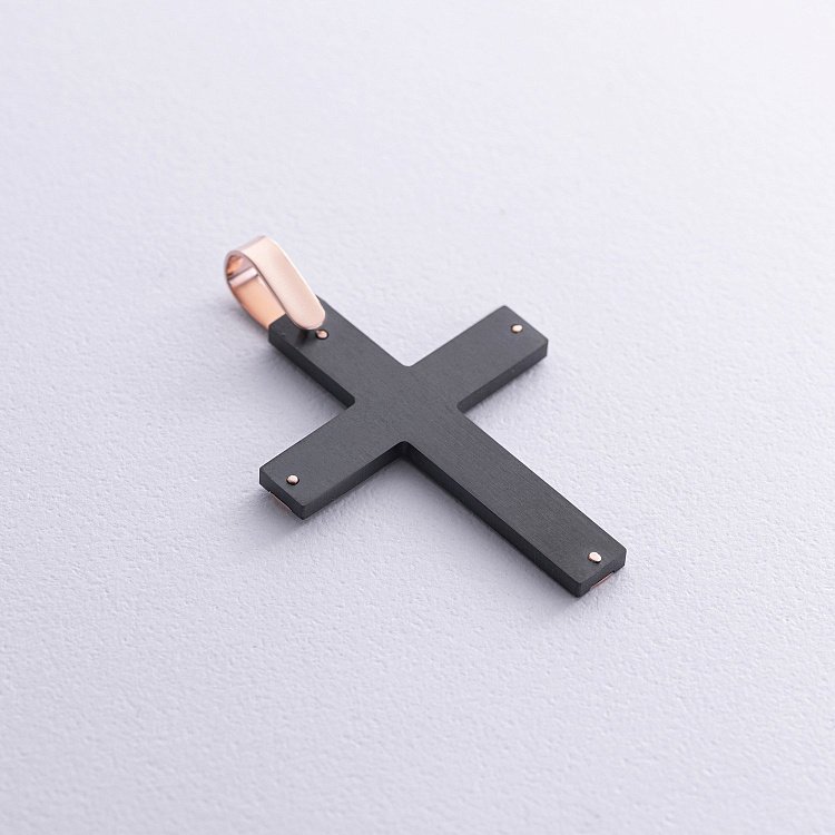 Крест из красного золота (циркон) 503-00007 от ювелирного магазина Оникс - 4