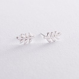 Серебряные серьги - пусеты "Веточки" 122752