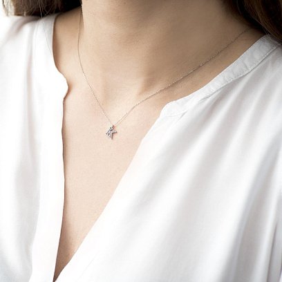 Серебряное колье с буквой К 18622б №2