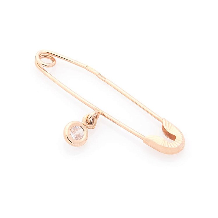 Золотая булавка с фианитами зак00223 от ювелирного магазина Оникс