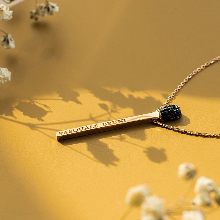 Золоте кольє "Сірник" (чорні фіаніти) кол01468 від ювелірного магазину Онікс - 5