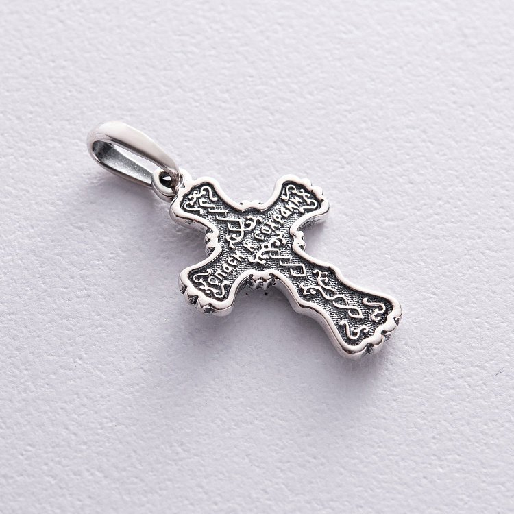 Серебряный крест с распятием (чернение) 13335 от ювелирного магазина Оникс - 4