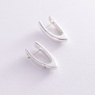 Срібні сережки "Мінімалізм" на англійській застібці 122769 от ювелирного магазина Оникс - 1