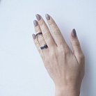 Золотое кольцо на фалангу с фианитами к05248 от ювелирного магазина Оникс - 3