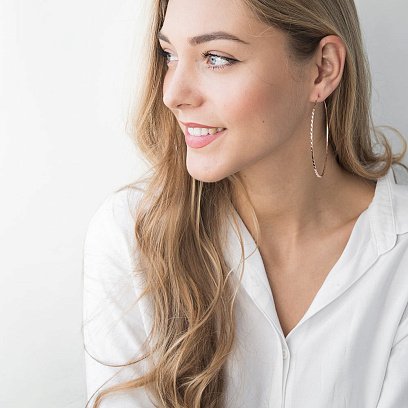 Серьги - кольца в красном золоте (6.8 см) с05695 №6