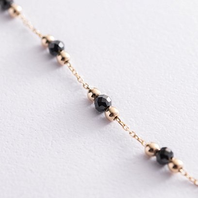 Золотое колье с крестиком (фианит) кол01940 №5