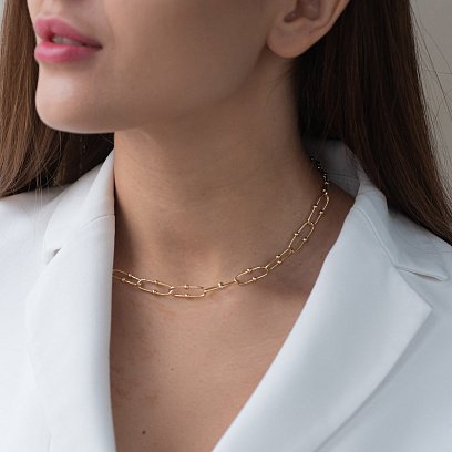 Кольє "Фантазія" в жовтому золоті кол01836