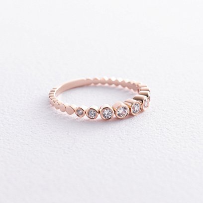 Золотое кольцо с фианитами к07571 №5